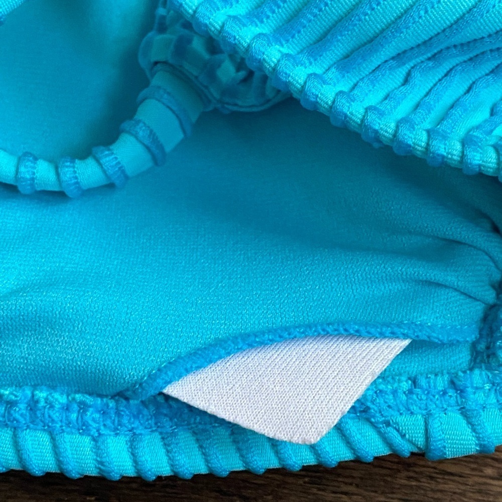 NWT Women's Blue Ribbed Bralette - Picture 6 of 7
